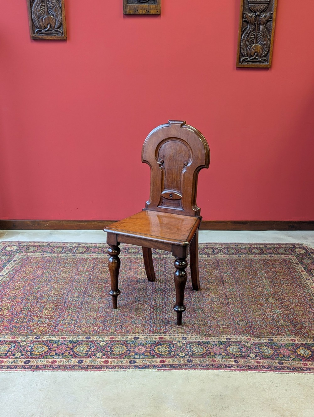 Antique Early Victorian Carved Mahogany Hall Chair