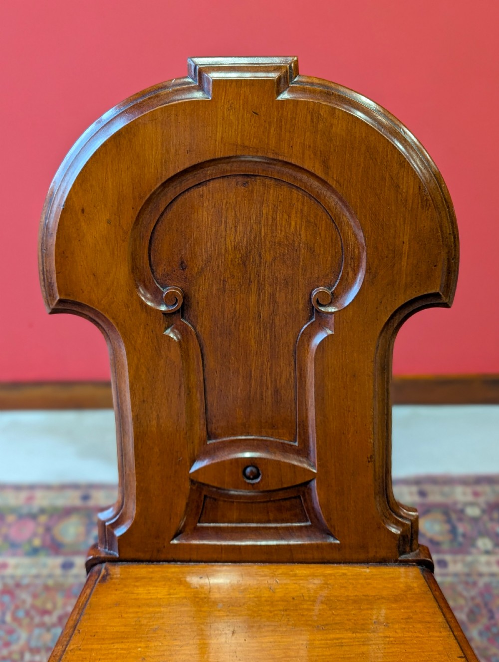 Antique Early Victorian Carved Mahogany Hall Chair View V