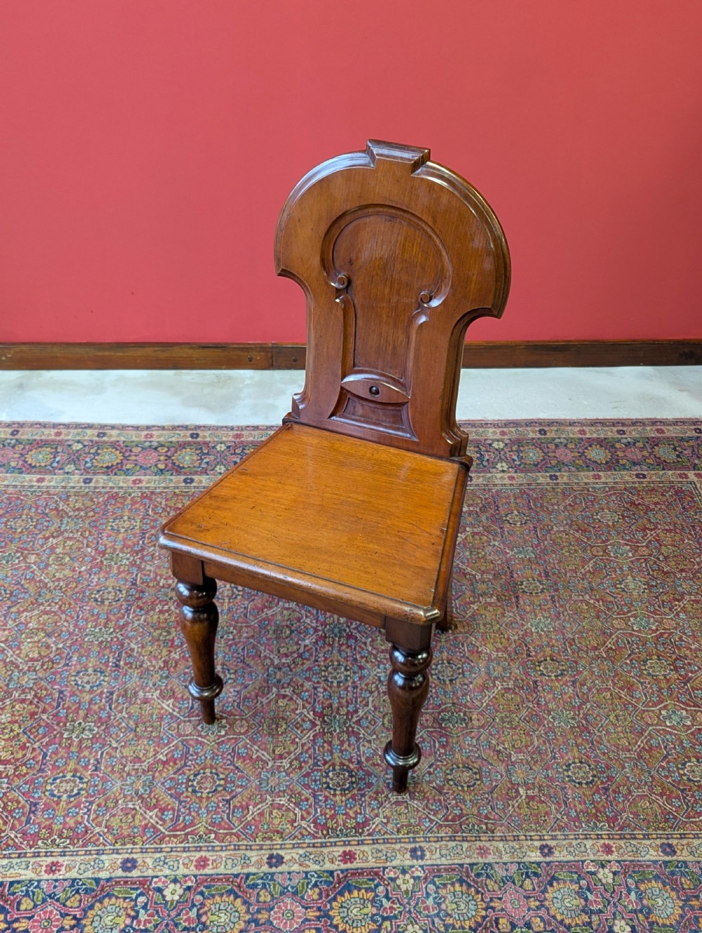 Antique Early Victorian Carved Mahogany Hall Chair View VIII