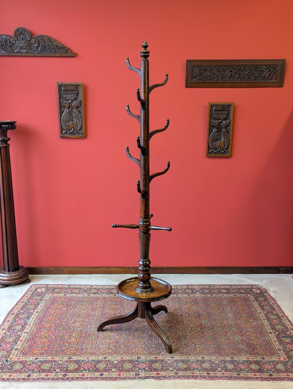 Antique Edwardian Regency Style Simulated Rosewood Hat Stand