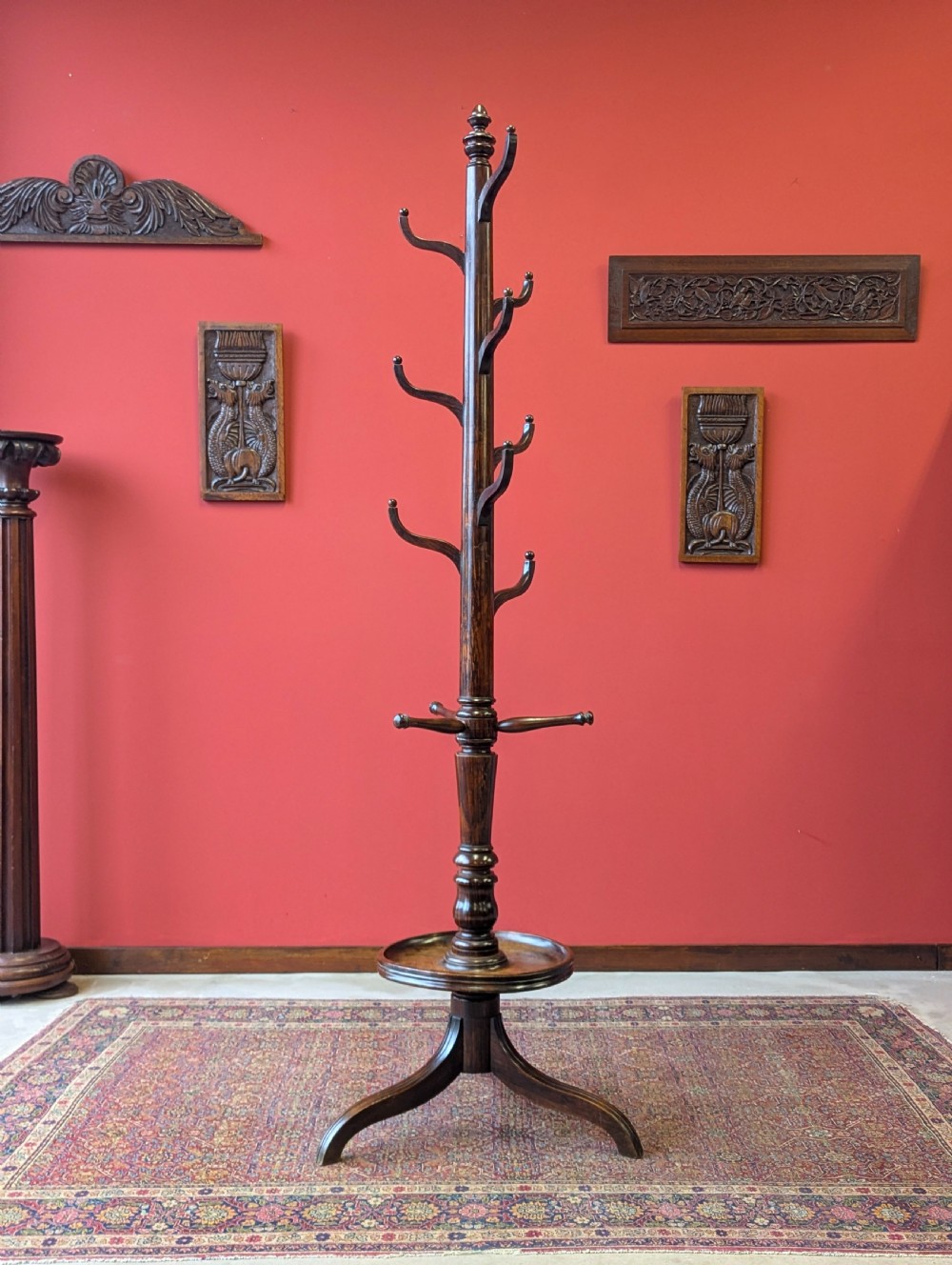 Antique Edwardian Regency Style Simulated Rosewood Hat Stand View II