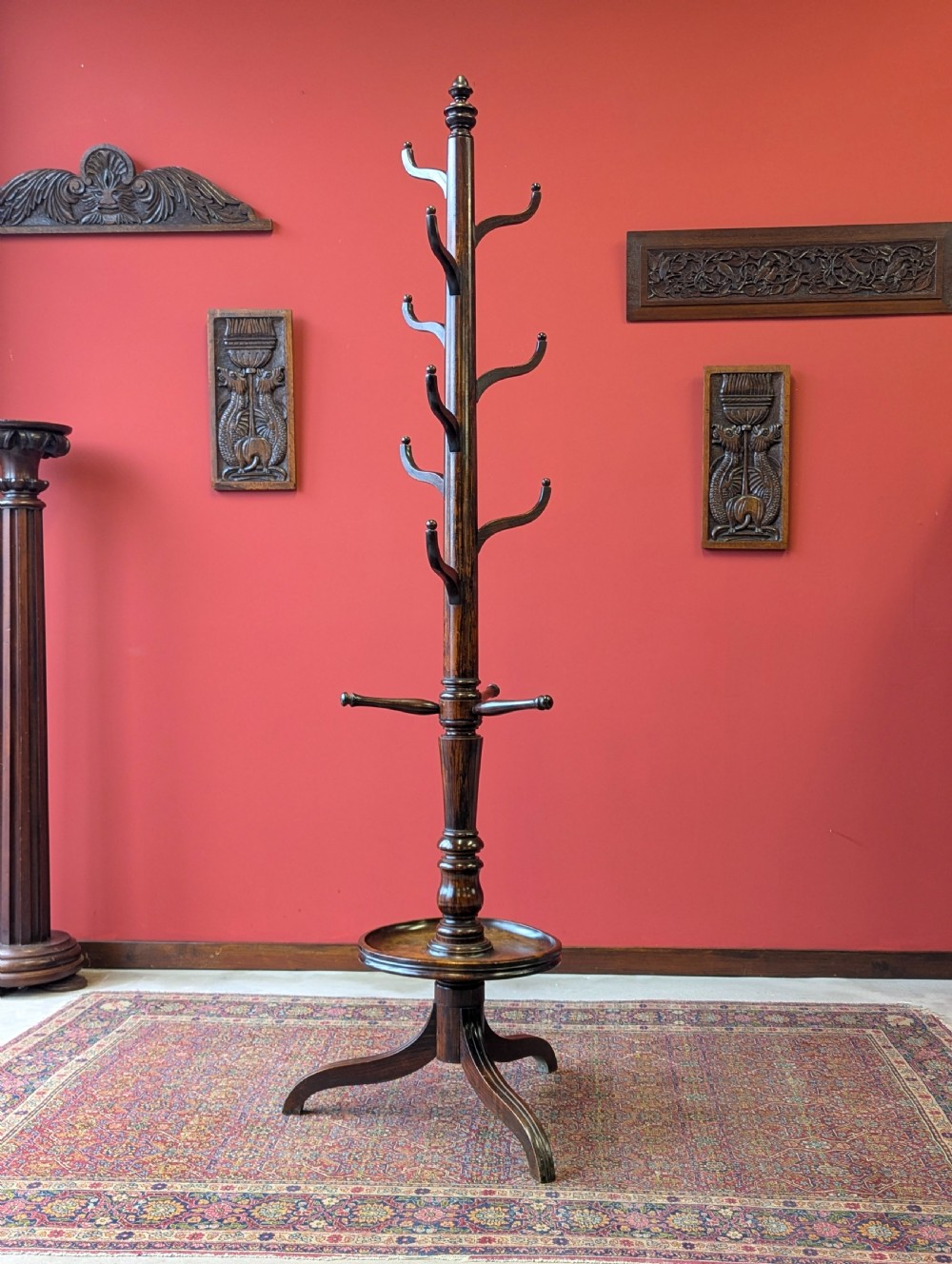 Antique Edwardian Regency Style Simulated Rosewood Hat Stand View IV