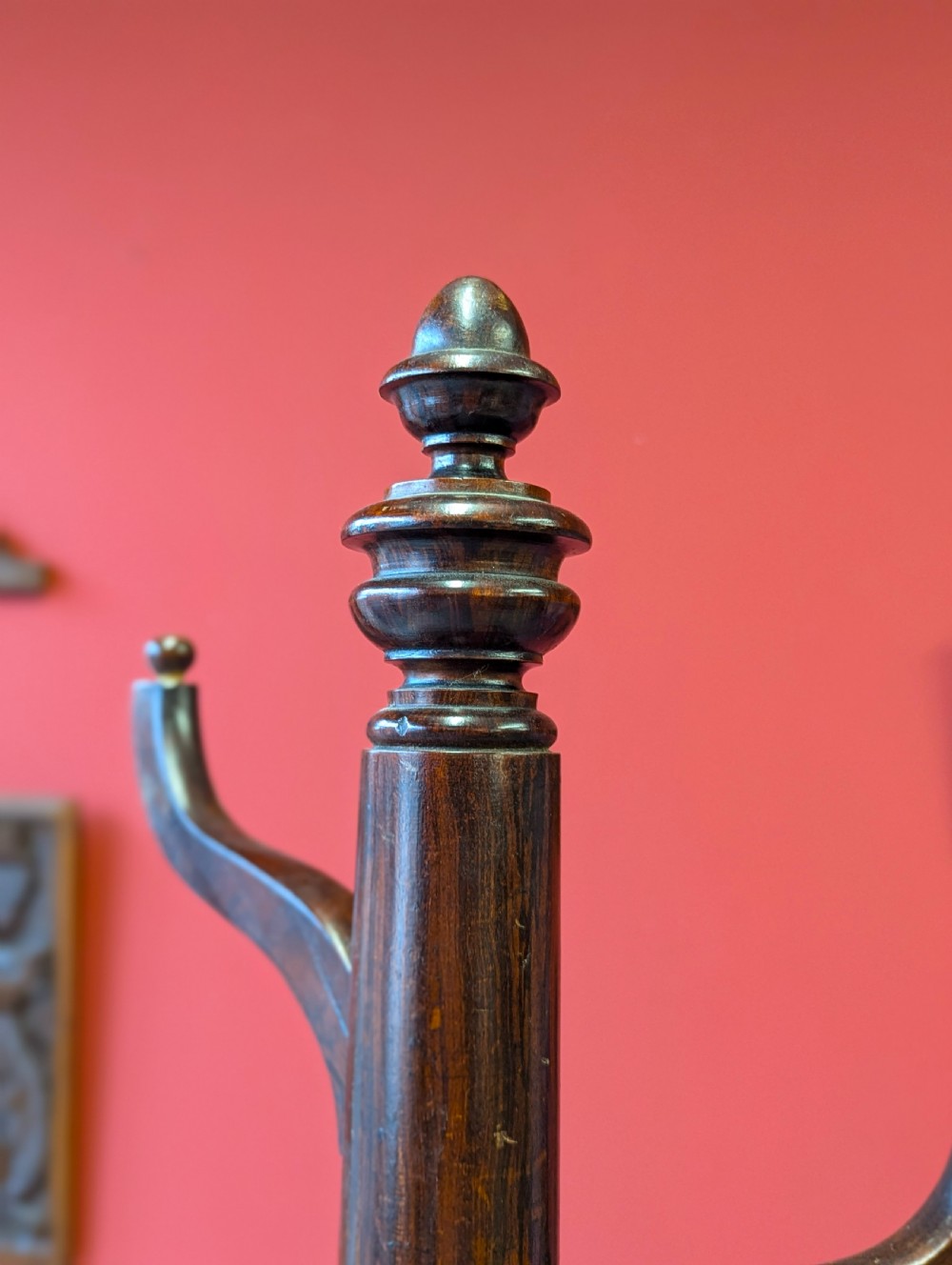 Antique Edwardian Regency Style Simulated Rosewood Hat Stand View V