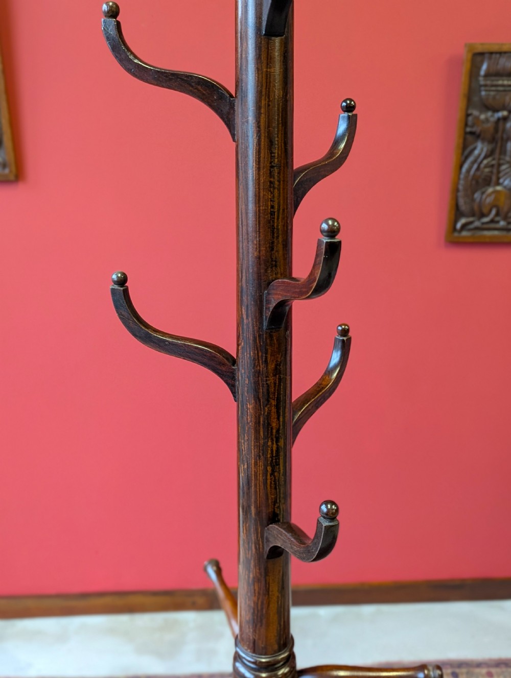 Antique Edwardian Regency Style Simulated Rosewood Hat Stand View VIII