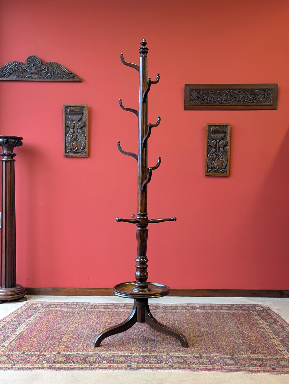 Antique Edwardian Regency Style Simulated Rosewood Hat Stand View IX