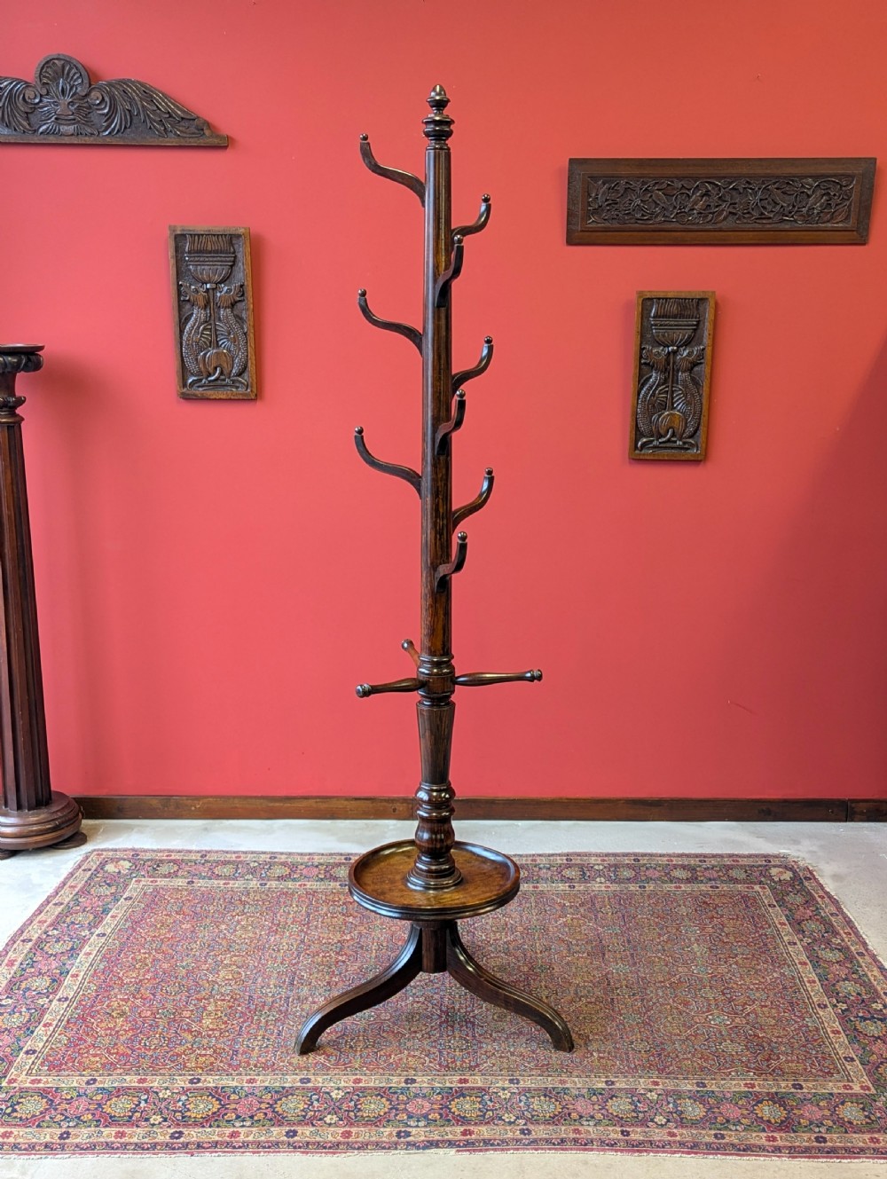Antique Edwardian Regency Style Simulated Rosewood Hat Stand View X
