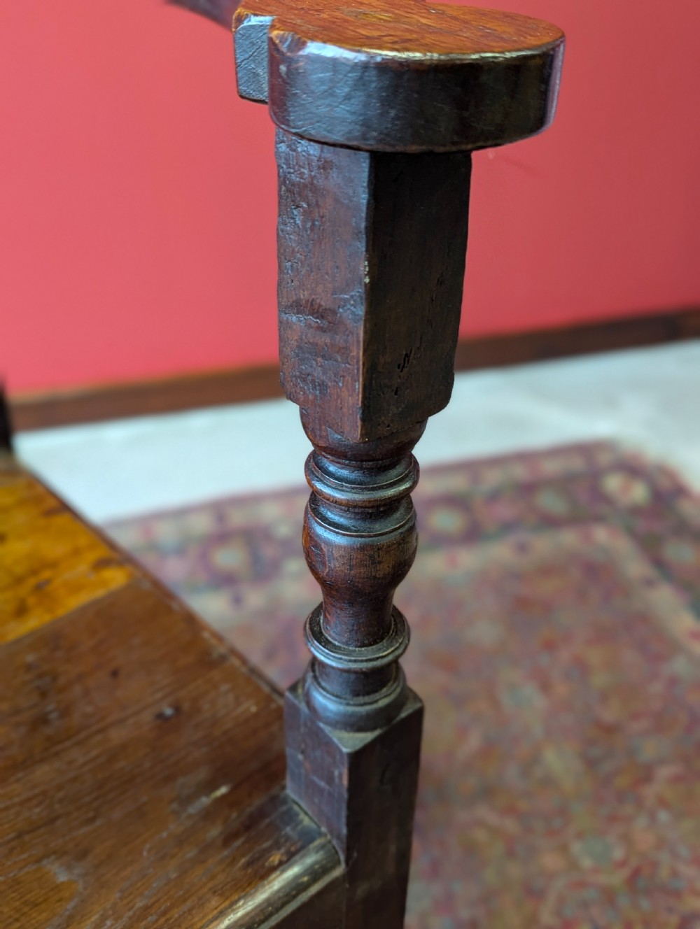 Antique 19th Century Estate Made Oak Bow Back Corner Chair
 View VI