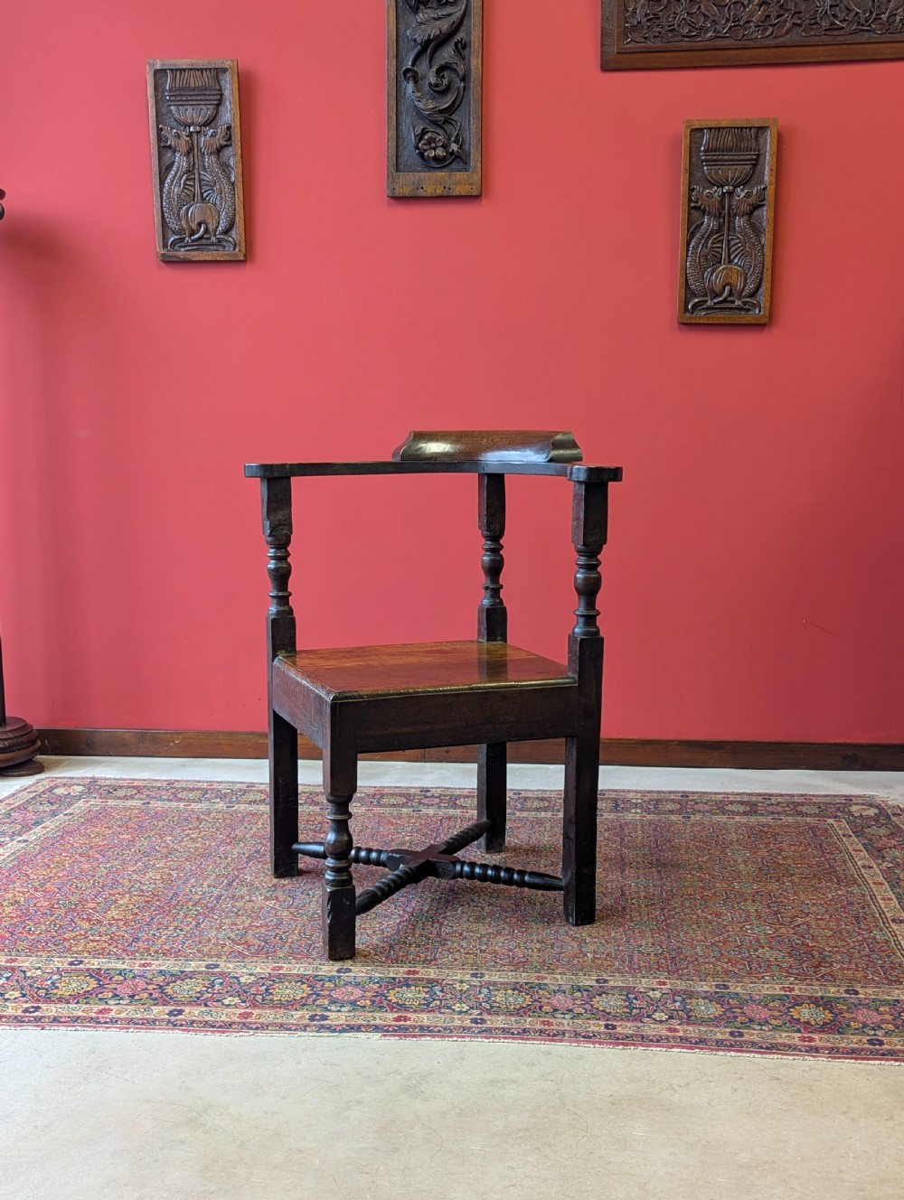 Antique 19th Century Estate Made Oak Bow Back Corner Chair
 View VIII