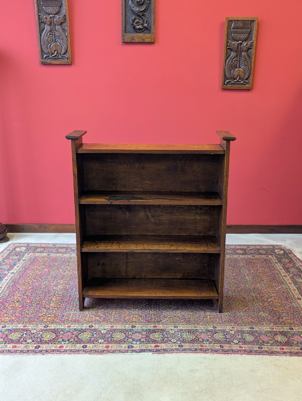 Antique Early 20th Century Arts & Crafts Oak Bookcase View II