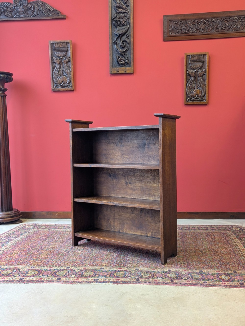 Antique Early 20th Century Arts & Crafts Oak Bookcase View VI