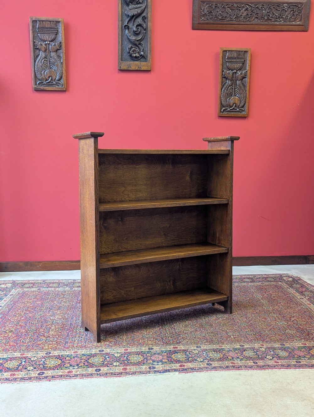 Antique Early 20th Century Arts & Crafts Oak Bookcase View II