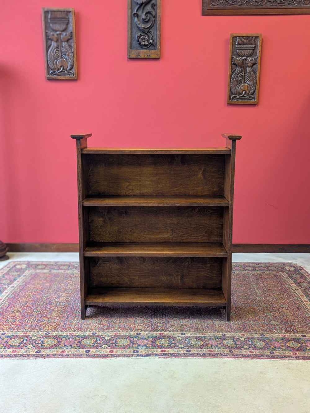 Antique Early 20th Century Arts & Crafts Oak Bookcase View III