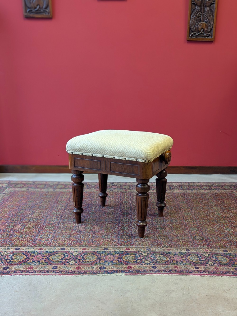 Antique 19th Century Rosewood Rise & Fall Piano Stool