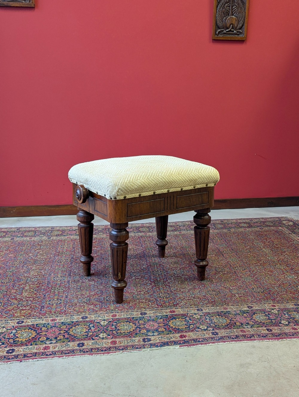 Antique 19th Century Rosewood Rise & Fall Piano Stool View II