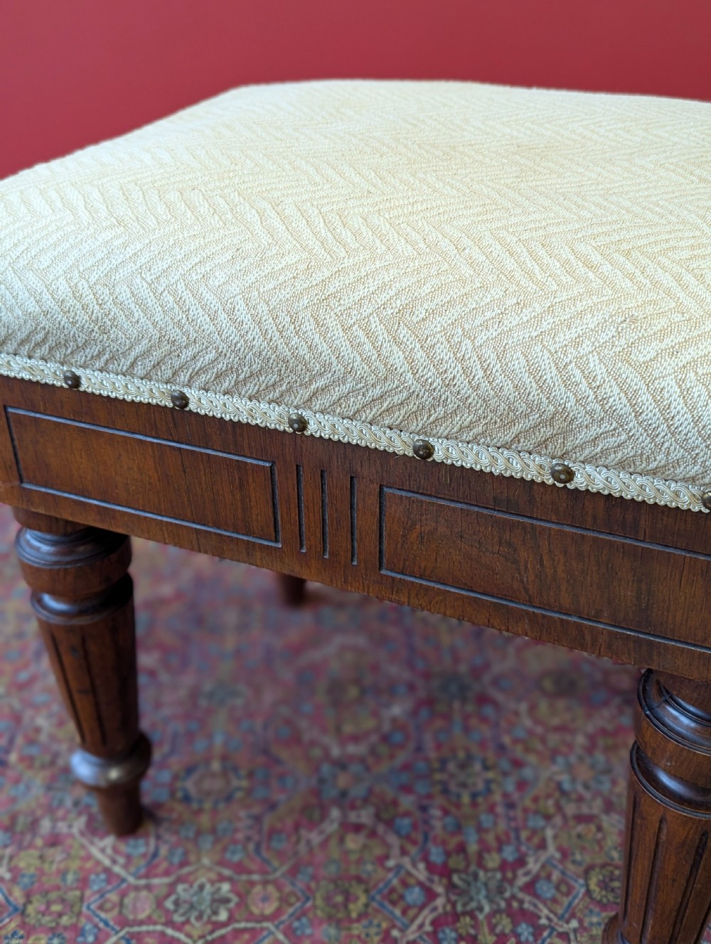 Antique 19th Century Rosewood Rise & Fall Piano Stool View IV