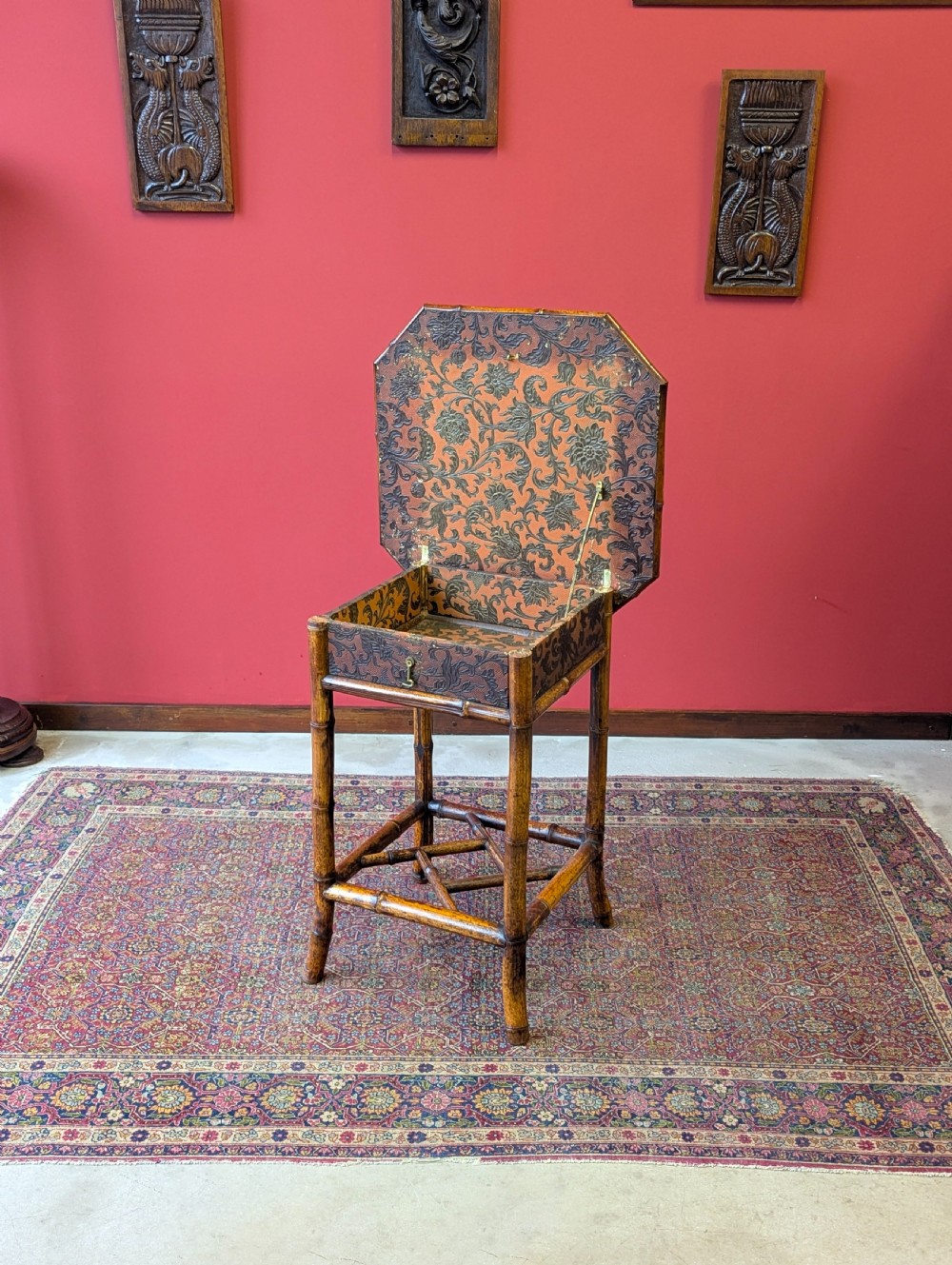 Antique Victorian Aesthetic Movement Bamboo Work Table c.1890
 View II