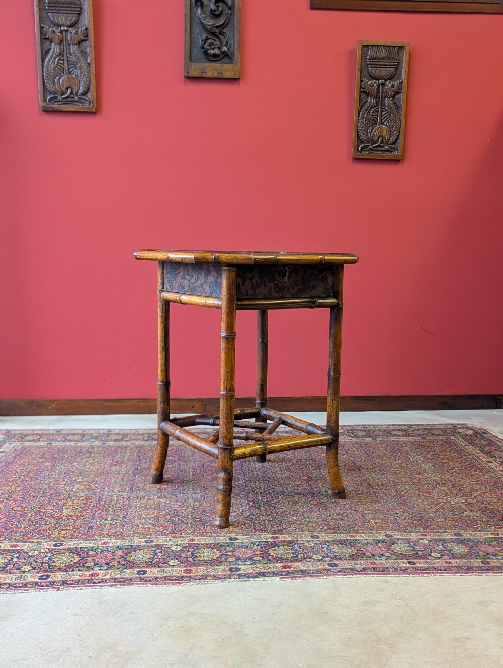 Antique Victorian Aesthetic Movement Bamboo Work Table c.1890
 View IV