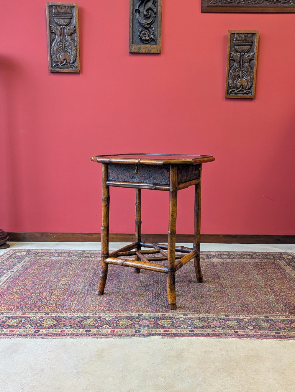 Antique Victorian Aesthetic Movement Bamboo Work Table c.1890
 View VIII