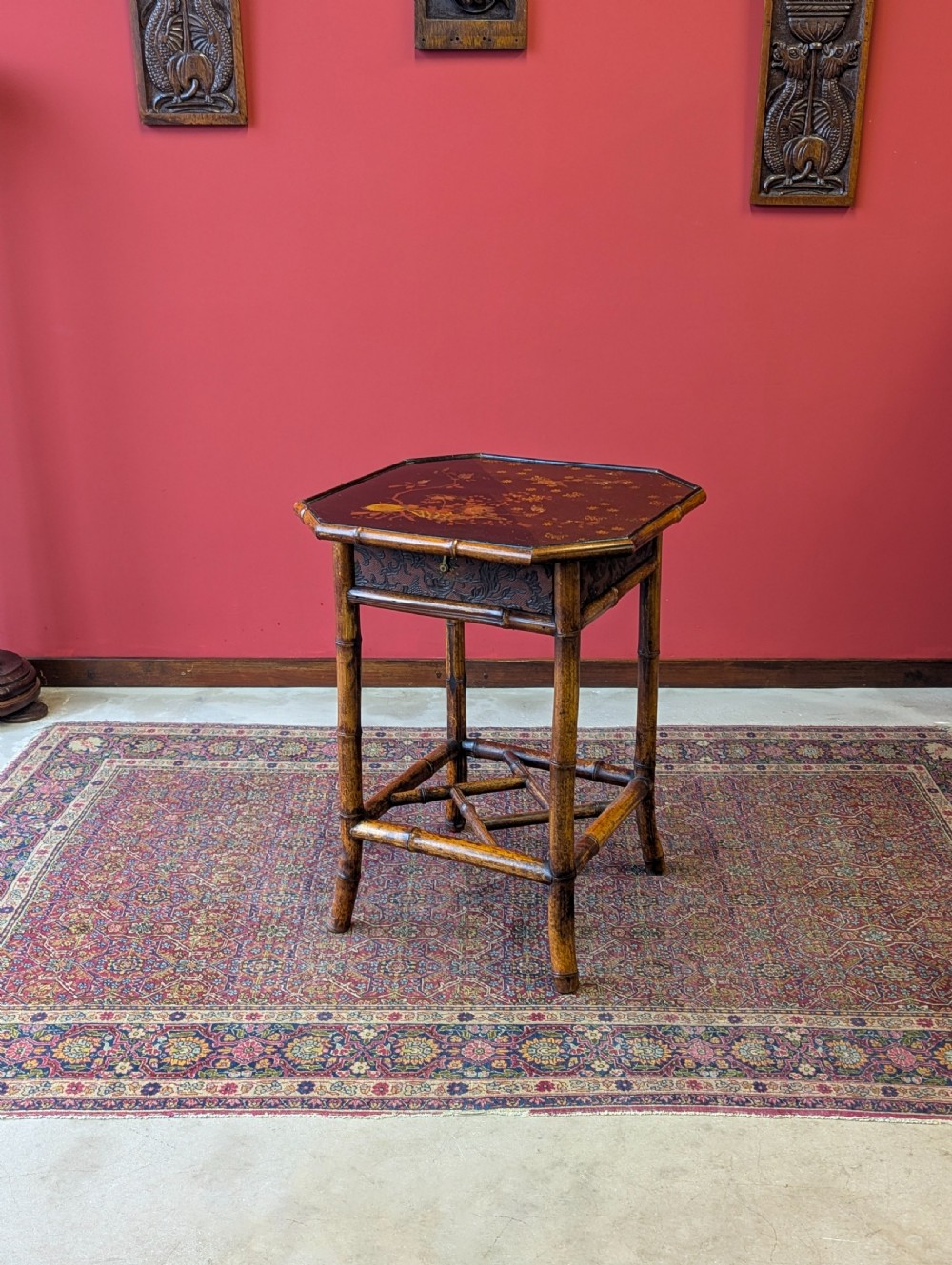 Antique Victorian Aesthetic Movement Bamboo Work Table c.1890
 View IX