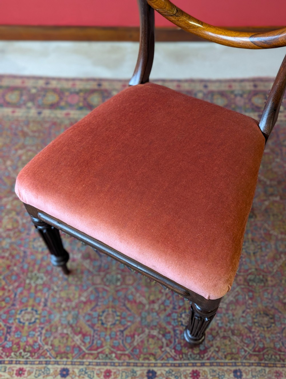 Set of Three Antique Victorian Rosewood Parlour Chairs / Dining Chairs View V