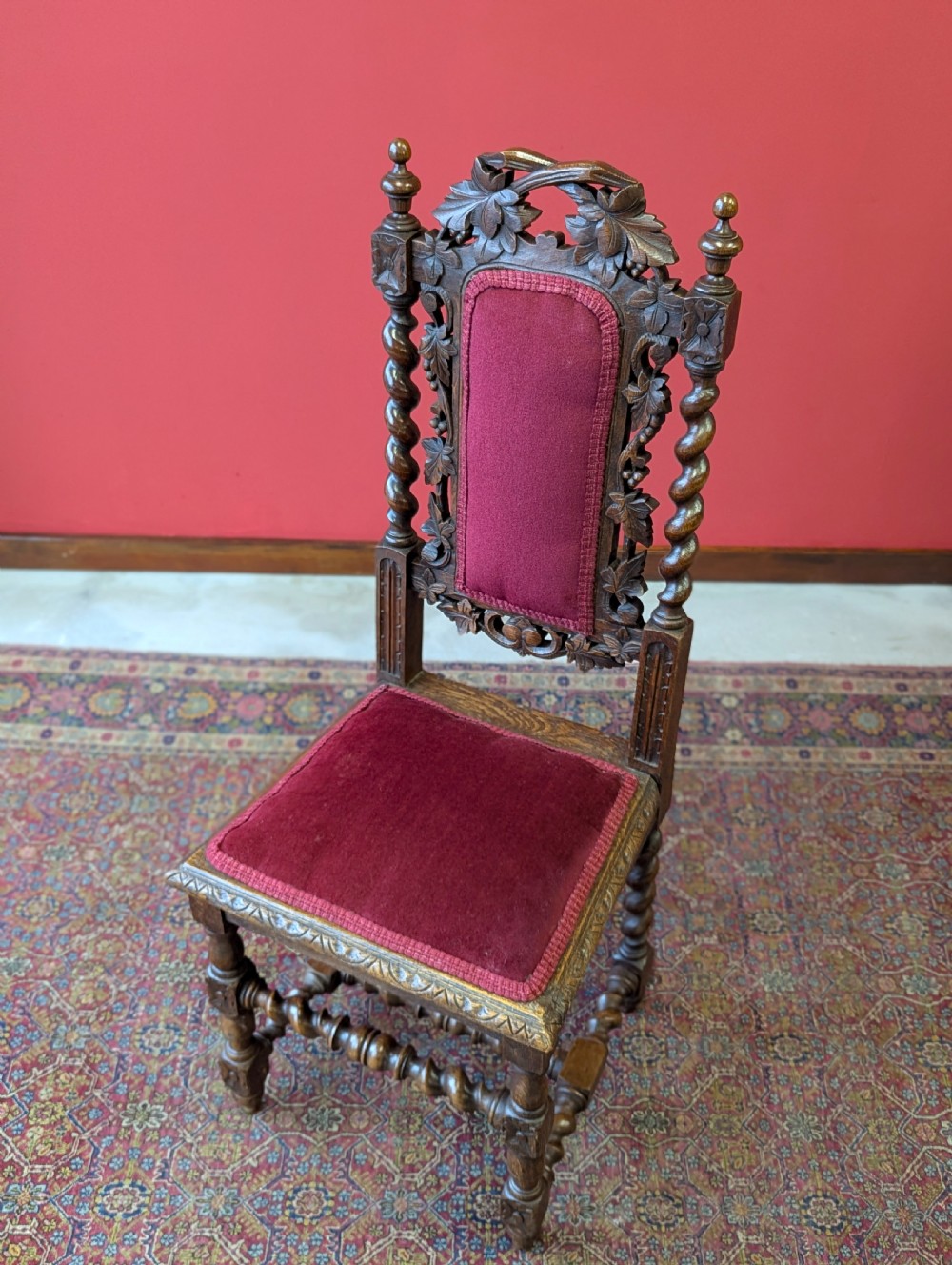Antique Victorian Carved Mahogany Hall Chair View VI