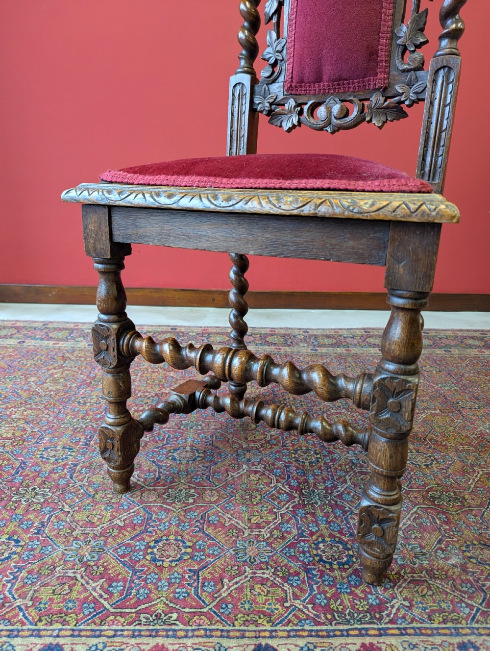 Antique Victorian Carved Mahogany Hall Chair View VIII