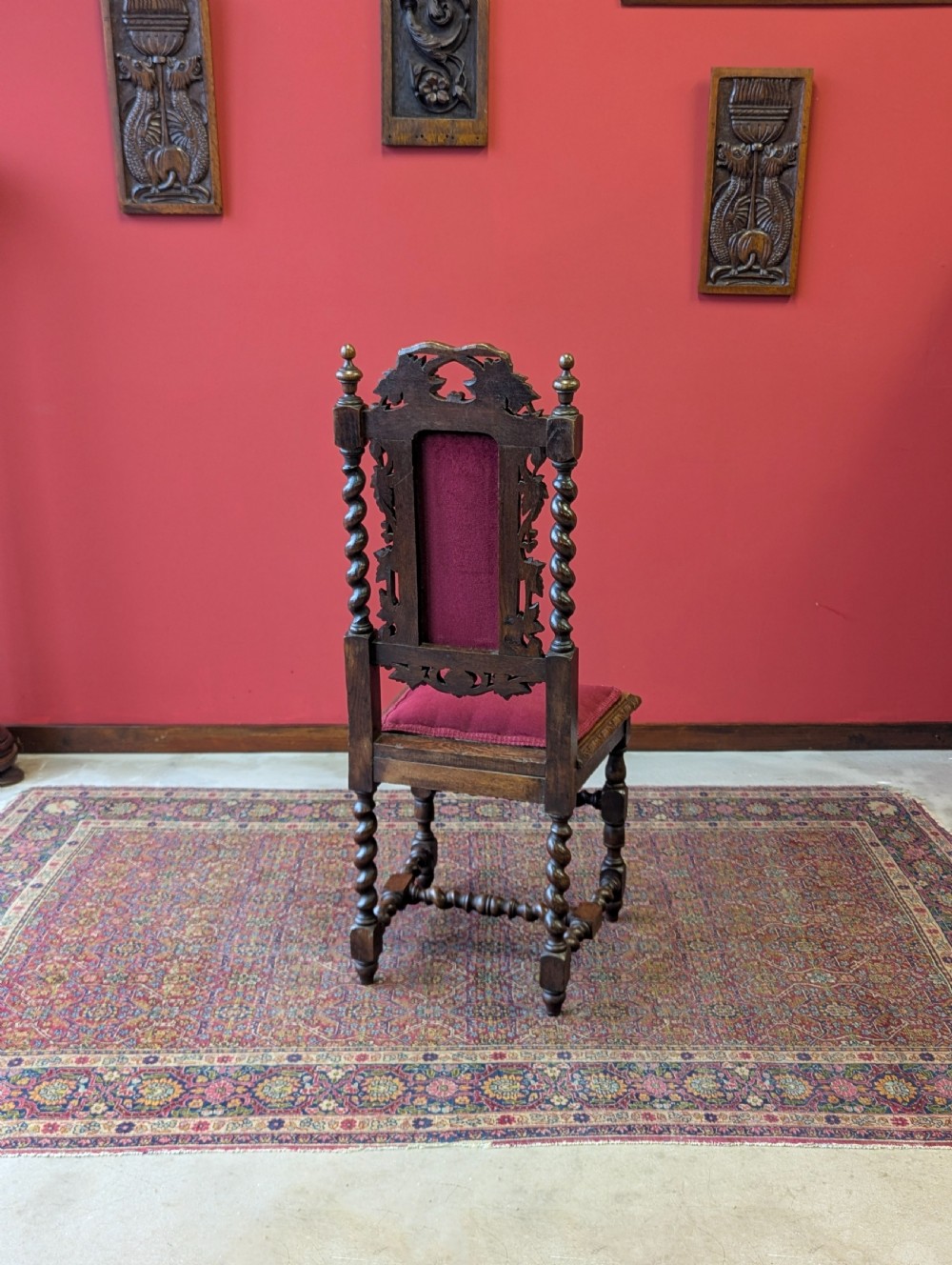 Antique Victorian Carved Mahogany Hall Chair View IX
