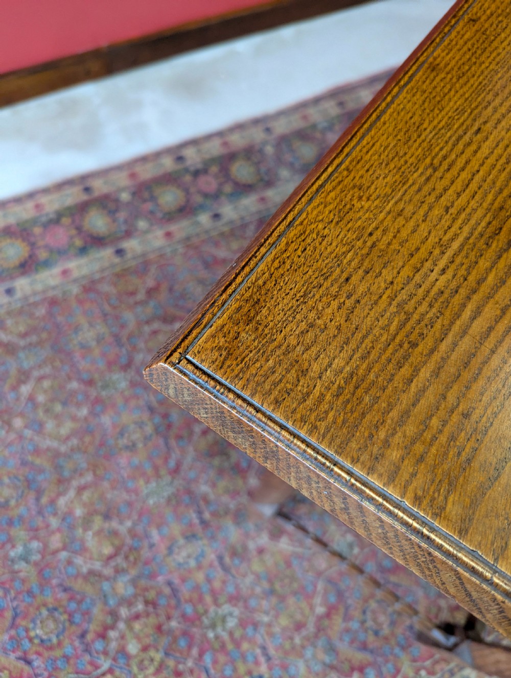 Antique 19th Century Arts & Crafts Movement Carved Golden Oak Occasional Table View V