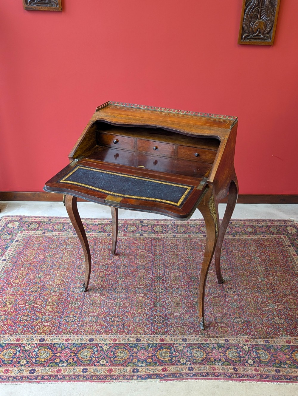 Antique 19th Century French Rosewood Marquetry Bureau de Dame Desk View II