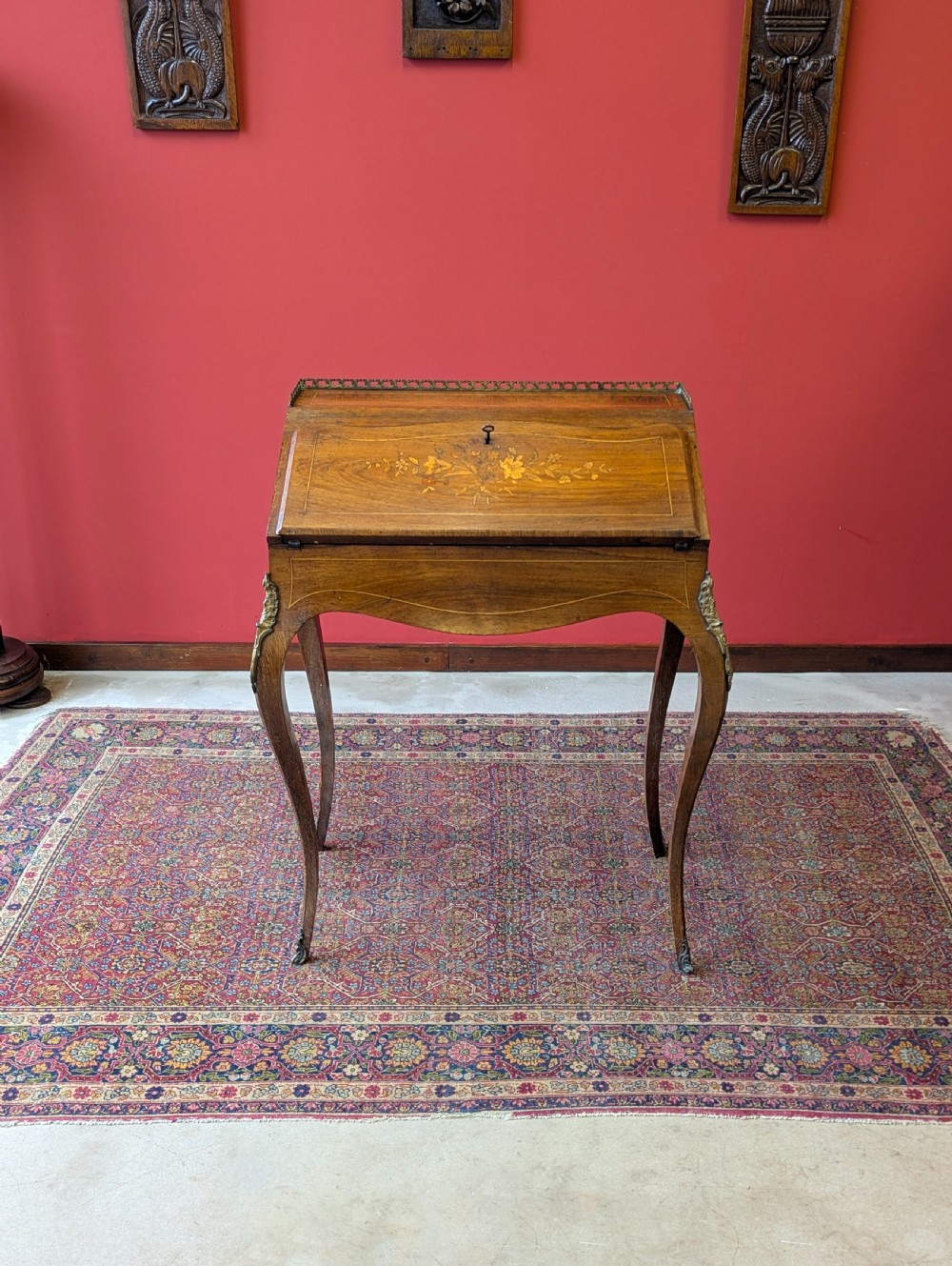 Antique 19th Century French Rosewood Marquetry Bureau de Dame Desk View III