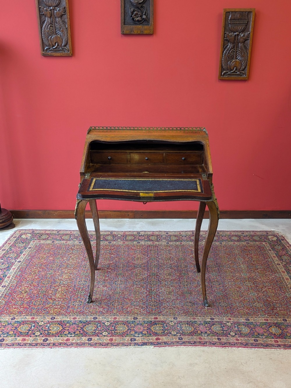 Antique 19th Century French Rosewood Marquetry Bureau de Dame Desk View IV