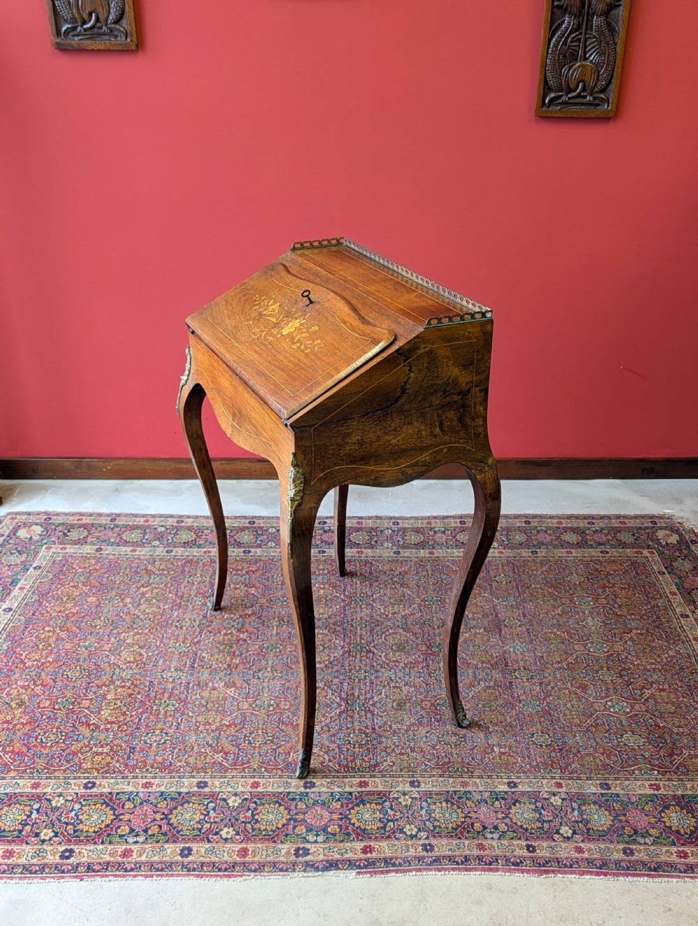 Antique 19th Century French Rosewood Marquetry Bureau de Dame Desk View X