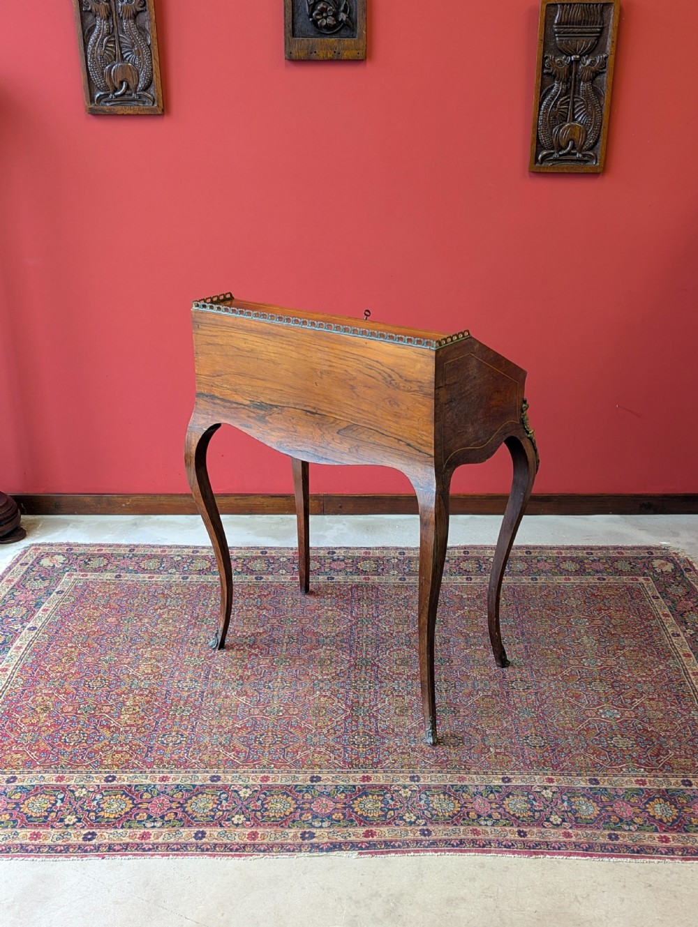 Antique 19th Century French Rosewood Marquetry Bureau de Dame Desk View XIII
