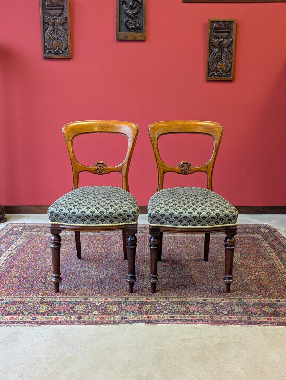 Pair of Antique Victorian Walnut Parlour Chairs View III