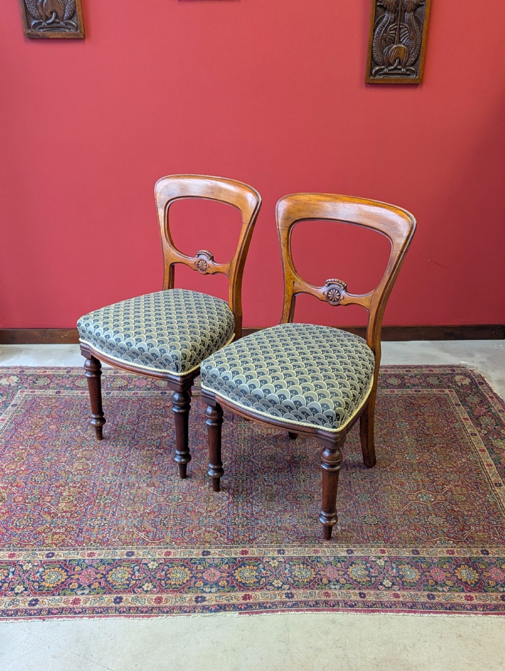 Pair of Antique Victorian Walnut Parlour Chairs View VII