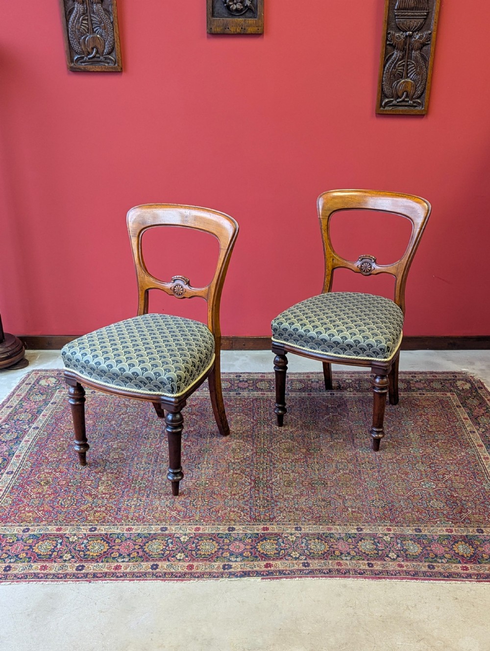 Pair of Antique Victorian Walnut Parlour Chairs View VIII