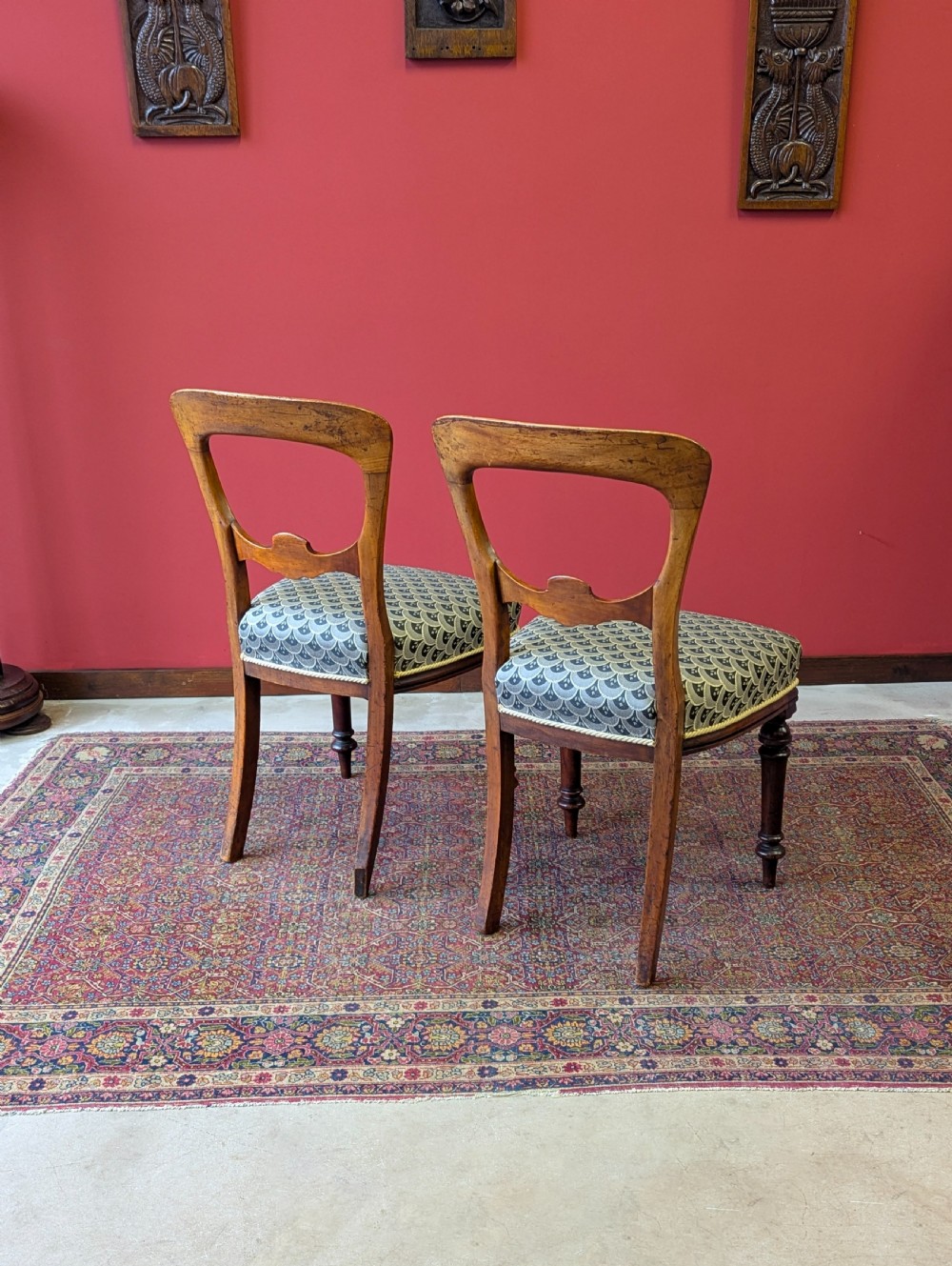 Pair of Antique Victorian Walnut Parlour Chairs View X