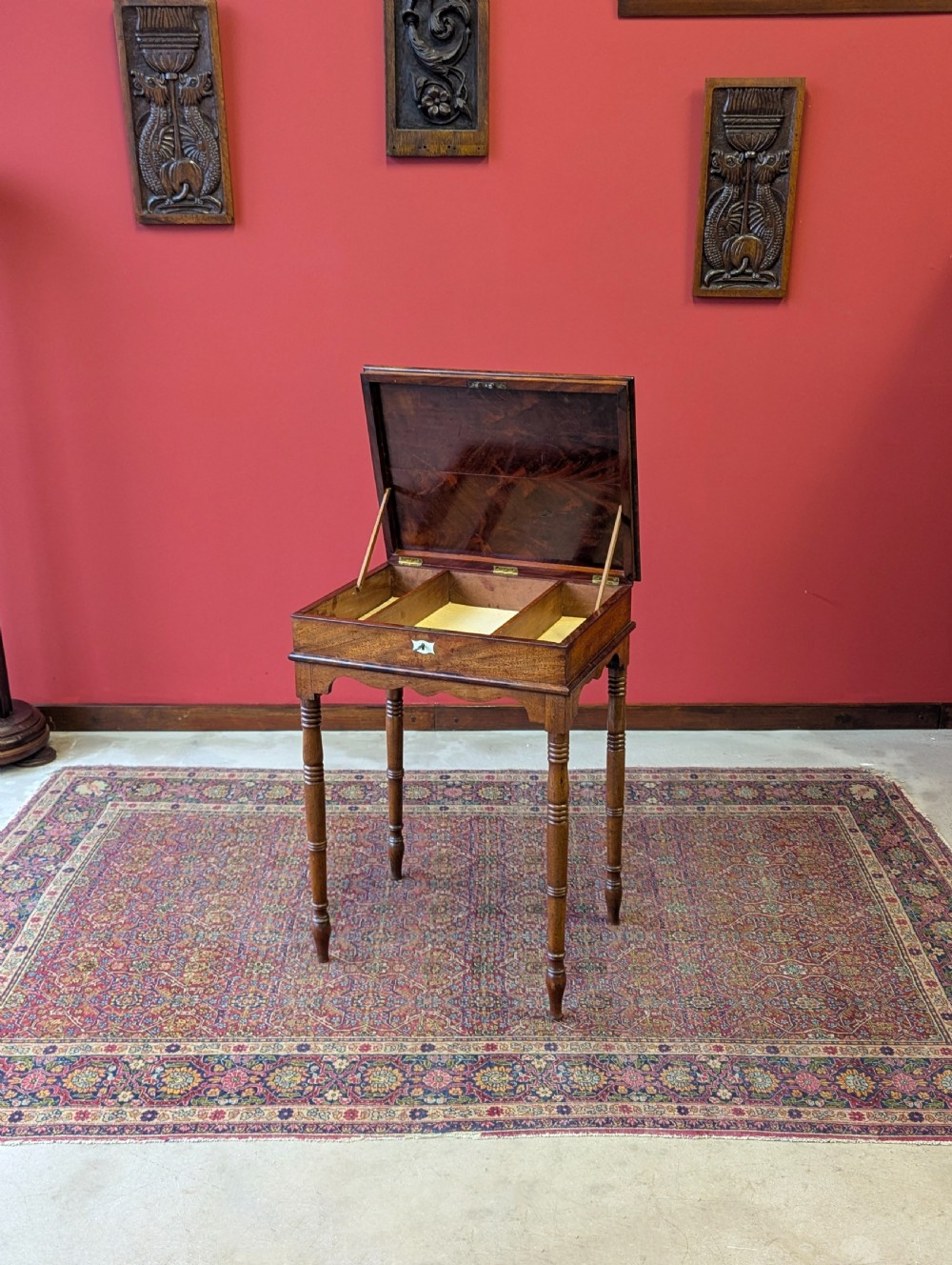 Antique Early Victorian Mahogany Work Table View II