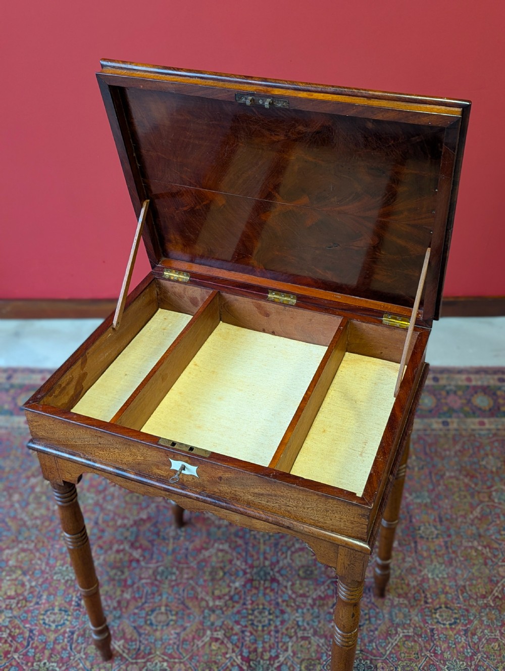 Antique Early Victorian Mahogany Work Table View IX