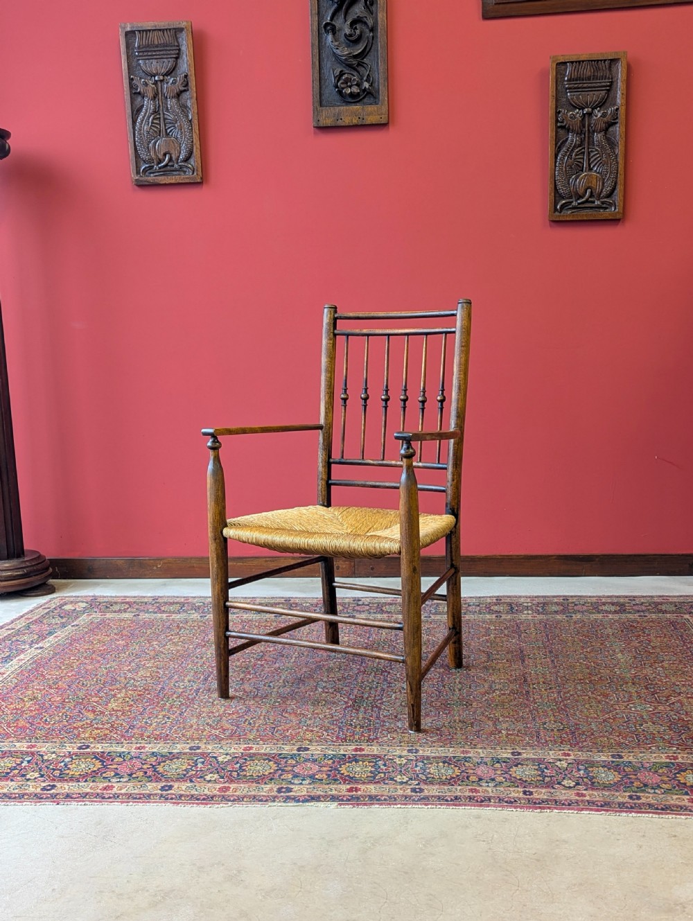 Antique Victorian Arts & Crafts Sussex Style Armchair c.1890 View VI