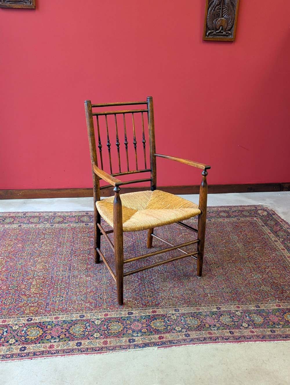 Antique Victorian Arts & Crafts Sussex Style Armchair c.1890 View VII