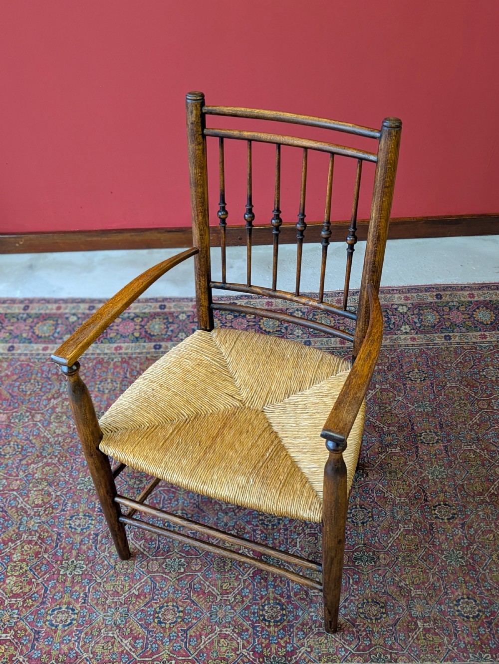 Antique Victorian Arts & Crafts Sussex Style Armchair c.1890 View VIII