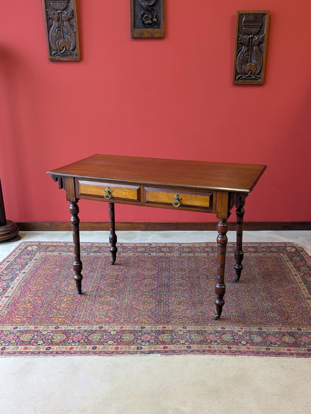 Antique Victorian Mahogany Writing Table Desk c.1880
