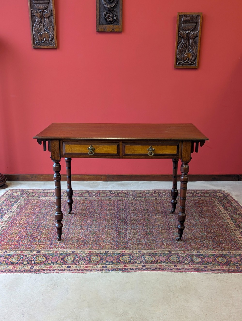 Antique Victorian Mahogany Writing Table Desk c.1880 View II