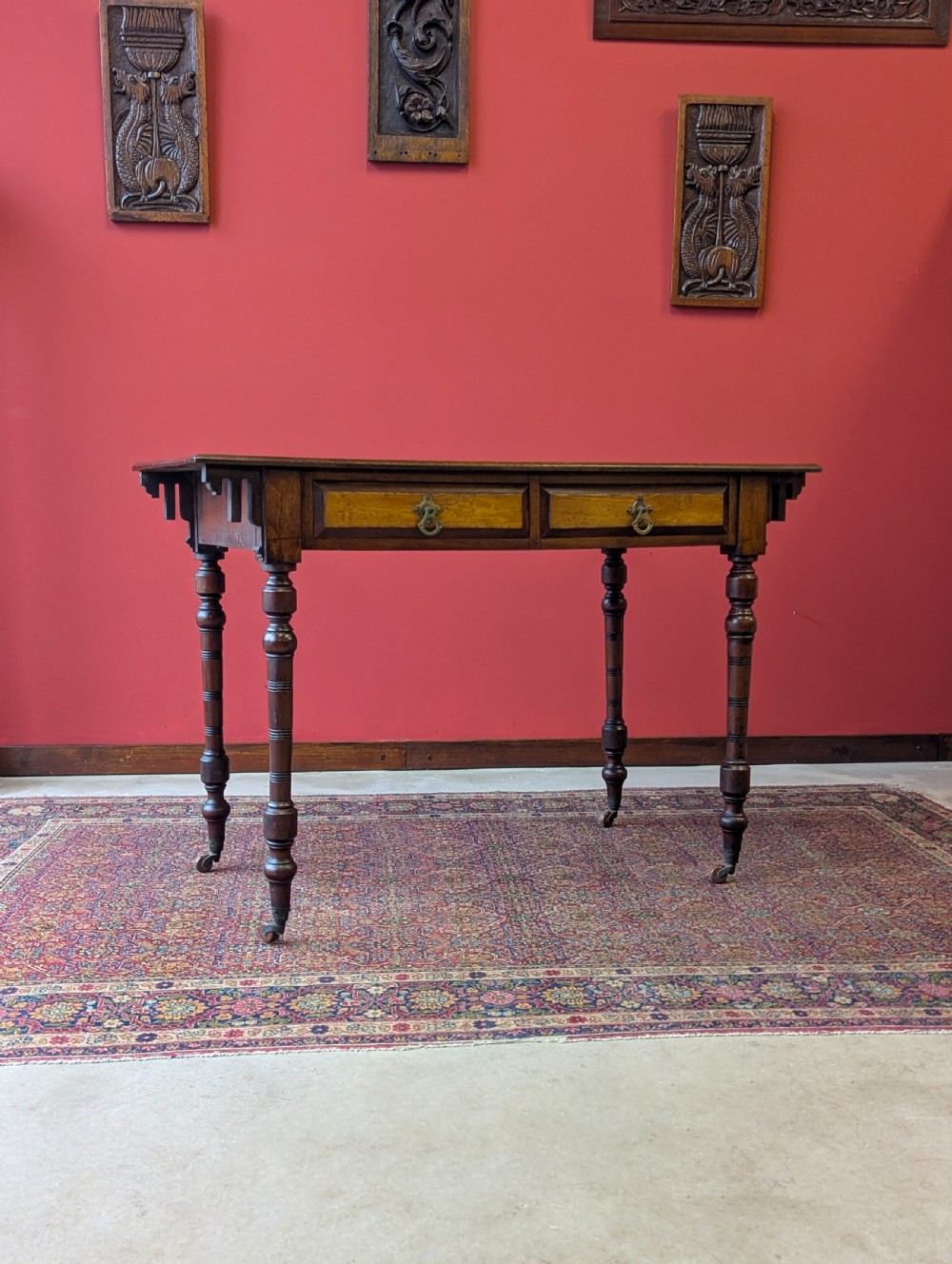 Antique Victorian Mahogany Writing Table Desk c.1880 View VI