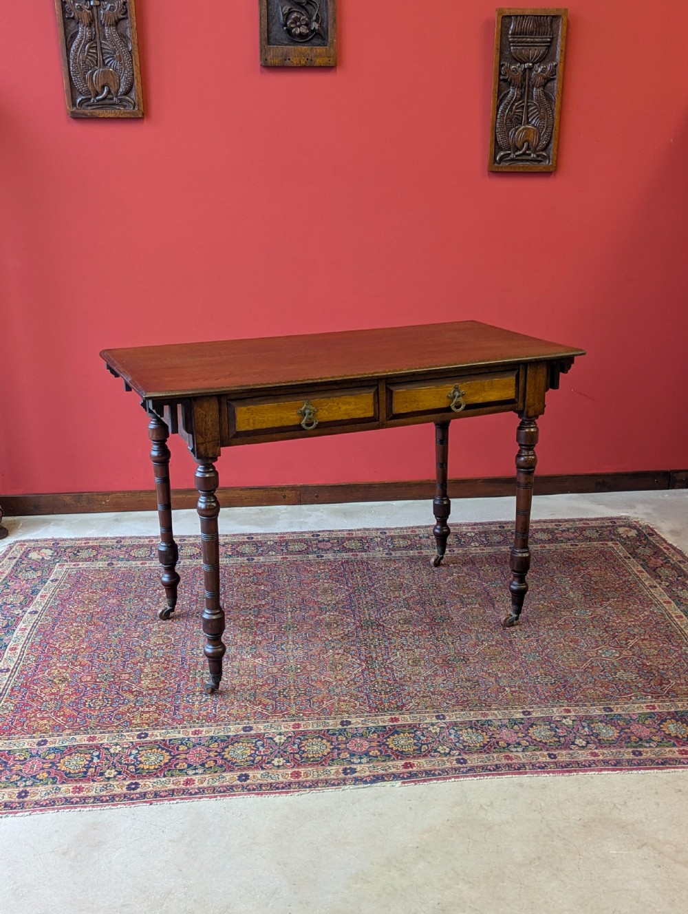 Antique Victorian Mahogany Writing Table Desk c.1880 View VIII