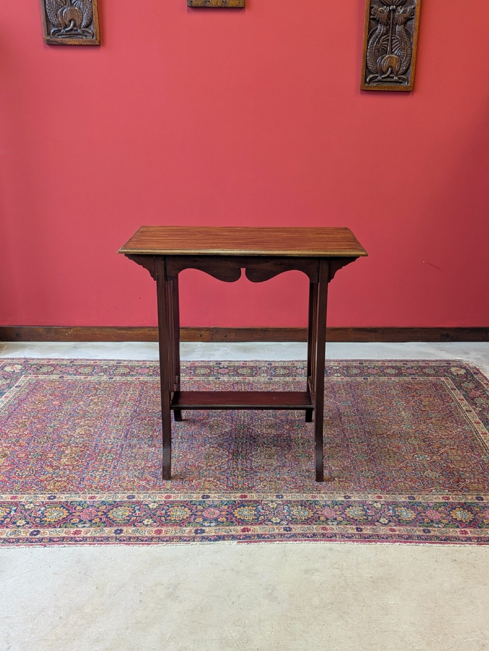 Antique Edwardian Mahogany Arts & Crafts Side Table c.1910 View III