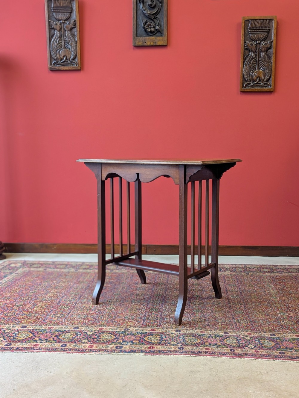 Antique Edwardian Mahogany Arts & Crafts Side Table c.1910 View VI