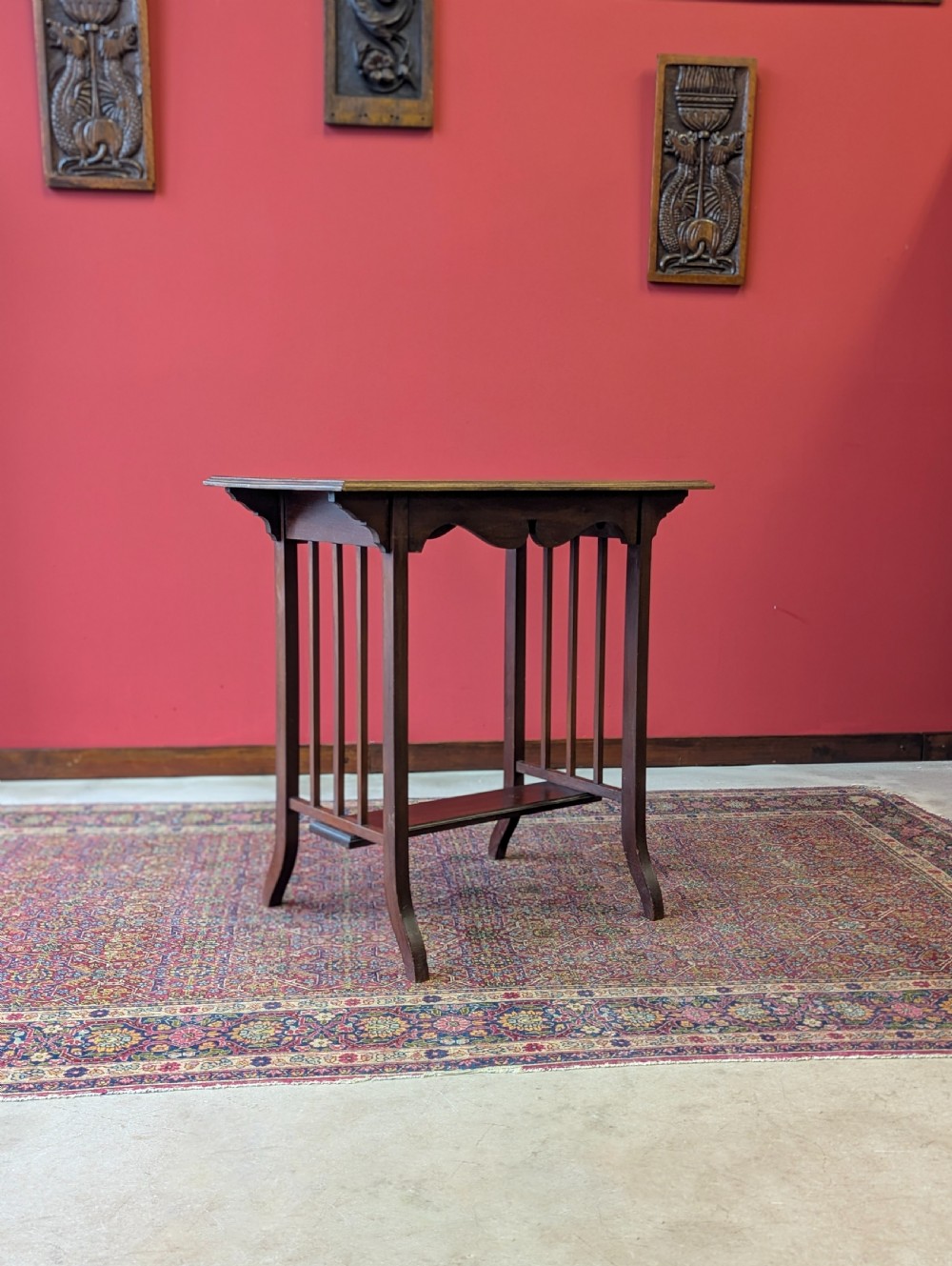 Antique Edwardian Mahogany Arts & Crafts Side Table c.1910 View VII