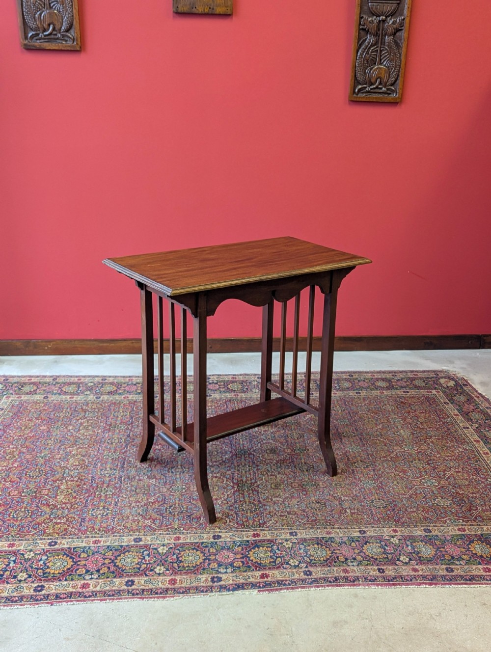 Antique Edwardian Mahogany Arts & Crafts Side Table c.1910 View VIII